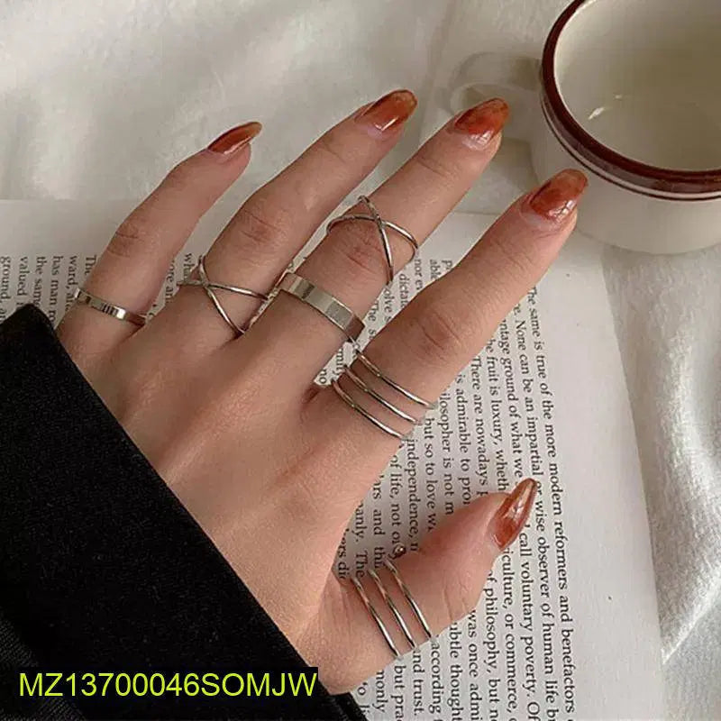 Hip Hop Pack of 6 Rings Set